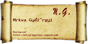 Mrkva Györgyi névjegykártya